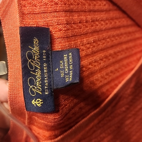 TODAY⚡️Brooks Brothers Silk Cashmere Thin Ribbed Cardigan sz L - Picture 5 of 9